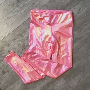 EUC GRRRL liquid pink athletic leggings